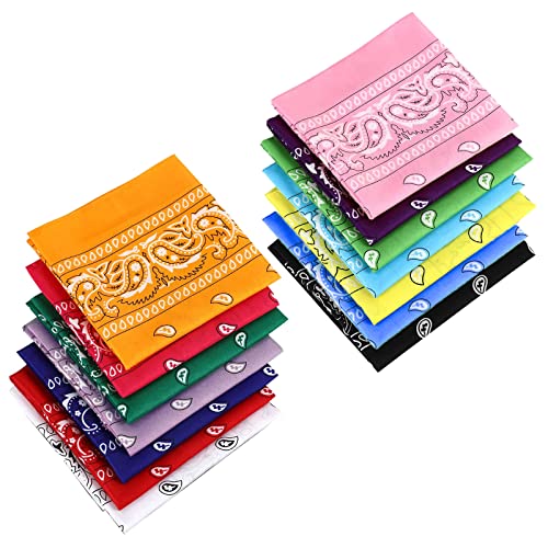 14 pcs Bandanas 100% Cotton Bandanas Paisley for Women Men Boy Girls