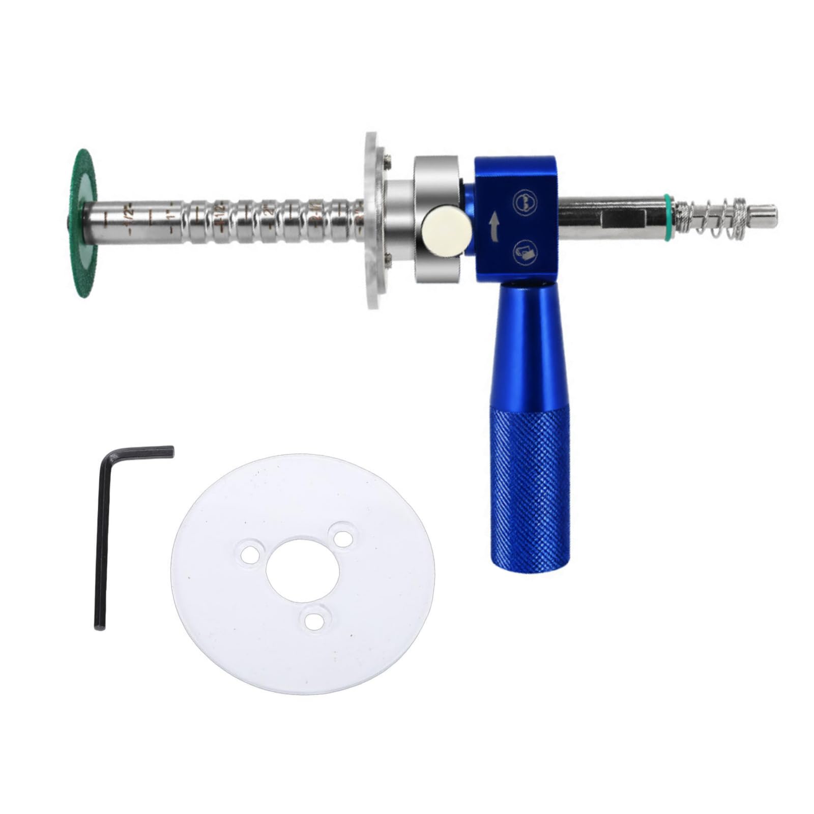 Cortador Interior de Tubos PVC, Cortatubos con Disco de Corte Abrasivo de Diamante y Medidor de Profundidad Ajustable, Herramienta de Fontanería para Espacios Estrechos Desagüe Baño (Azul)