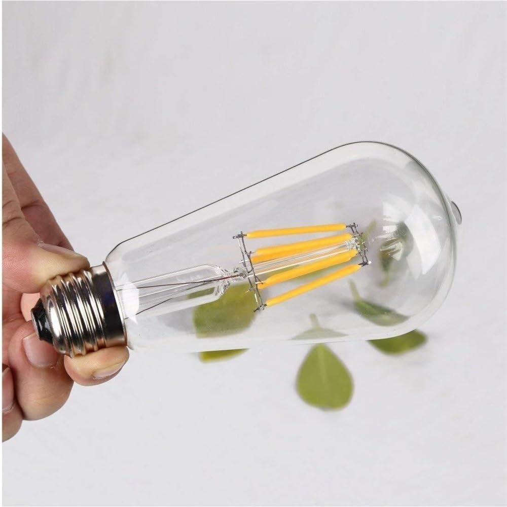 Ampoules LED pour la Maison (Lot de 10) 12V/24V ST58 E27, Blanc lumière du Jour 4500K, Basse Tension 6W, équivalent à Une Ampoule incandescente 60W (Blanc Chaud 2700K).