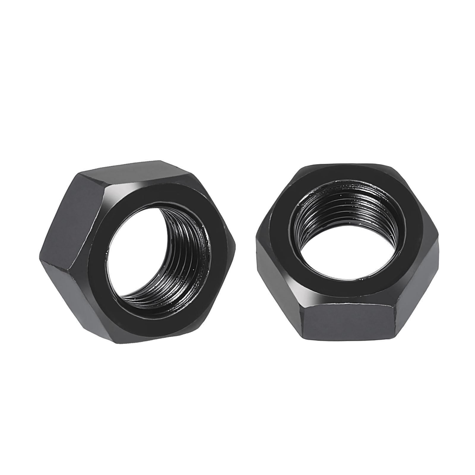 Kozelo 10pcs Hex Nuts - [3/8"-24] Carbon Steel Grade 8 Hardware Nuts for Mechanical Repair & Assembly, Standard Inch Fine Thread Nut, Black, ASME/ANSI B 18.2.2
