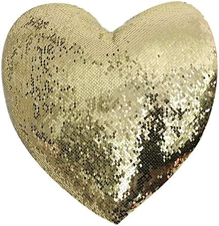 4 Pack Sublimation Blank Pillow Cover Heart Shape Case 18x14 in Reversible Sequin Magic Swipe Pillow Cases with Zipper for Couch Sofa Bed Decorative Cushion Cover