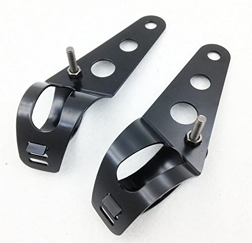 HONGK- Side Mount Headlight Clamp Brackets Compatible with Motorcycle? 34-46mm Fork Tubes Universal [B01C0STPTQ]