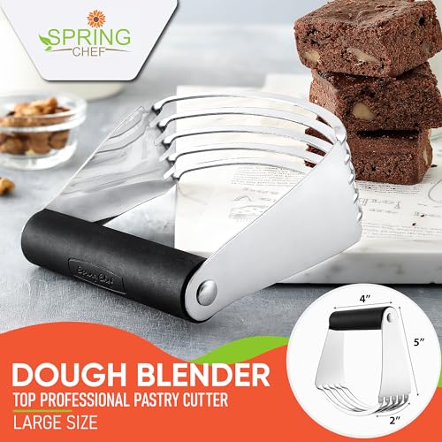 Image of Spring Chef Large Dough Blender For Baking - Durable Pastry Blender - Black