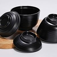 Vista 9 de BESTonZON Cuencos de sopa de miso de estilo japonés tradicional tazón de arroz de fideos, cuenco de sopa de miso con tapa Tazón de arroz japonés (L)