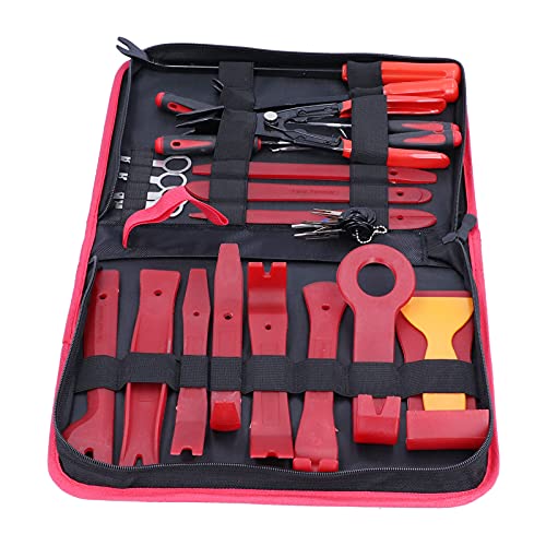 Acouto Kit de ferramentas de desmontagem de áudio para carro, 34 peças, painéis, decoração, remoção,