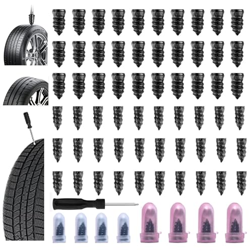 COOSLIM 60PCS Tire Repair Rubber Nail, Rubber...