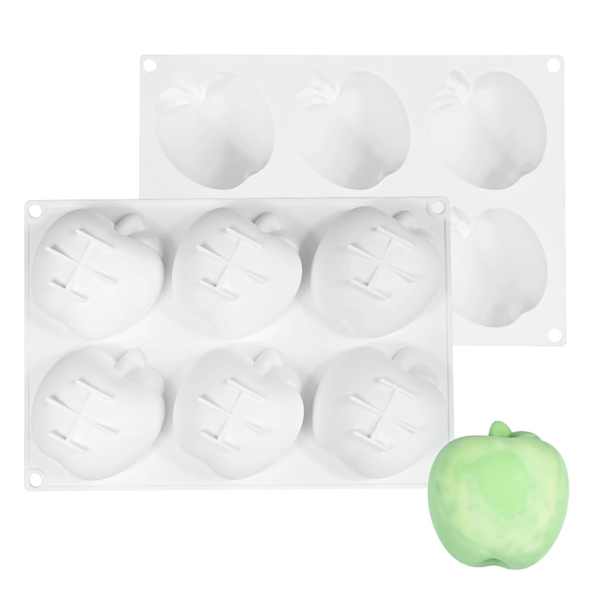Moules 3D en silicone pour gâteau mousse, moule de cuisson anti-adhésif de qualité alimentaire pour dessert français, fondant, pâtisserie et chocolat (G_ pomme)
