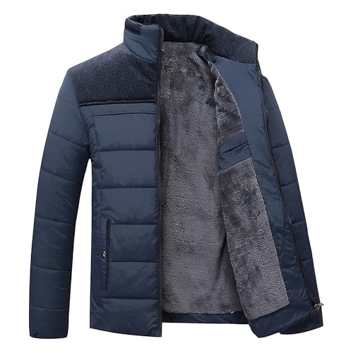 Veste matelassée épaisse homme avec col montant chaud et fermeture éclair