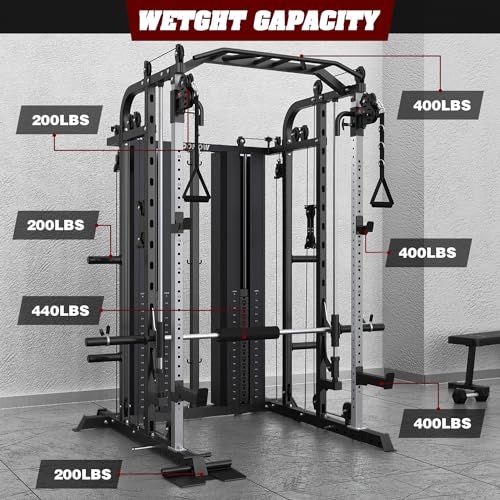 Donow Smith Machine With160Kg Weight Stacks Power Cage Squat Rack Dual Cable Crossover Machine Lat Pull-Down All In One Home Gym Systems thumb #7