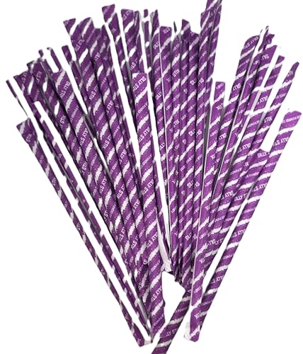 Sour Filled Candy Straws - 100 Count of Purple Grape Sweet Sour Powder Candy Straws