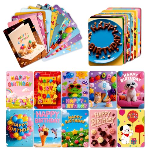 RAORAOYUE 50 cartes anniversaire mini avec enveloppes