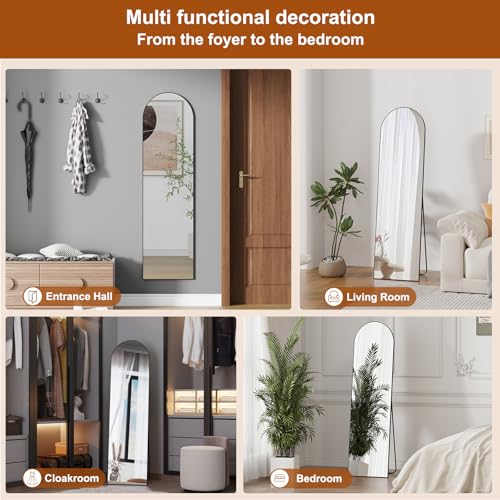 Full Length Mirror,58" x16,3 in 1Full Length Mirror can Wall Mounted,Standing or Leaning,Full Body Mirrors with Aluminum Alloy Frame,Home Black