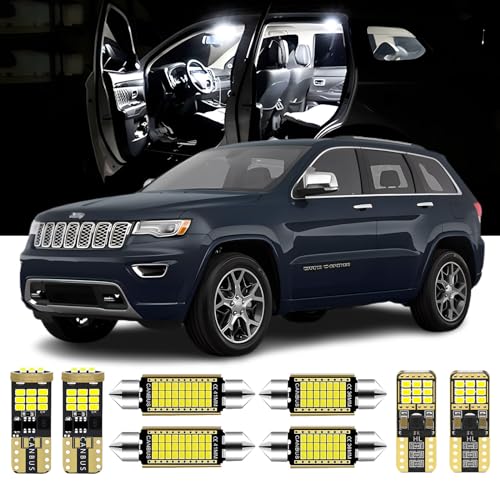 Figuras, Video On Demand Kit de 19 luces LED Grand Cherokee WK2 para Jeep Grand Cherokee 2011, 2012, 2013, 2014, 2015, 2016, 2017, 2018, 2019, 2020, 2021, bombillas LED interiores...