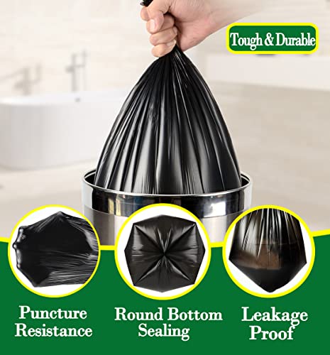 Image of 2 Gallon 120pcs Small black Trash Bags(Fit 1.8-2 Gal) Plastic black Garbage Bags,Bathroom Trash Can Bin Liners,Waste Basket Liner,Fit 6-8 Liter, 1.8 Gallon,2 Gallon (2-Black120)