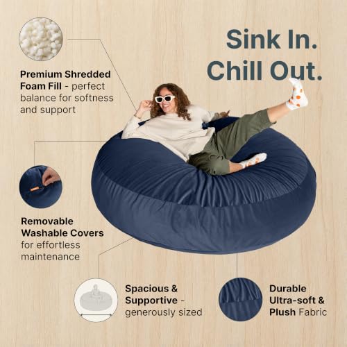 Image of Jaxx 6 Foot Cocoon - 2-in-1 Convertible Bean Bag Bed & Large Bean Bag Chair for Adults, Mandarin
