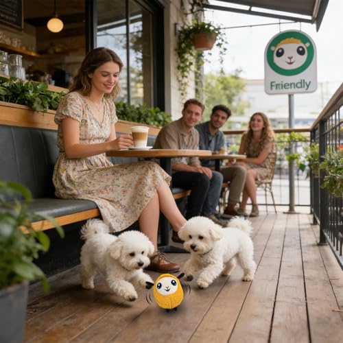 Interaktives Spielzeug für Hunde | Automatisches Spielzeug aus Plüsch, rollend und springend, automatisches Spiel in Bewegung für Welpen- für Training und Bewegung zu Hause drinnen oder drau-3