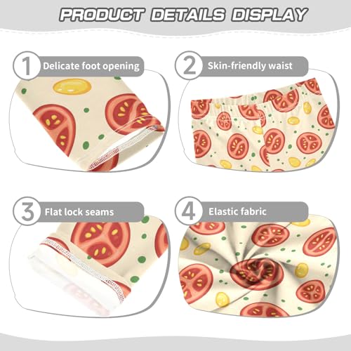 senya Girls Printed Leggings Yoga Pants Sliced Tomatoes Pattern for Kids in 4t to 10 Years, 4T3