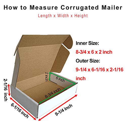 CH-BOX Corrugated Mailer, Cardboard Shipping Boxes, 9" x 6" x 2", Oyster White (Pack of 50) - Thumbnail 3