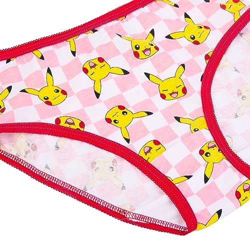 Pokémon Girls' 100% Combed Cotton Underwear with Pikachu, Evee, Squirtle, Jigglypuff and More in Sizes 4, 6 and 83