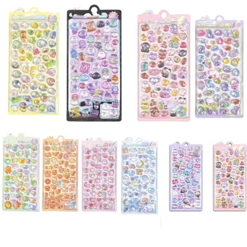 3D Cute Stickers 10 Sheets