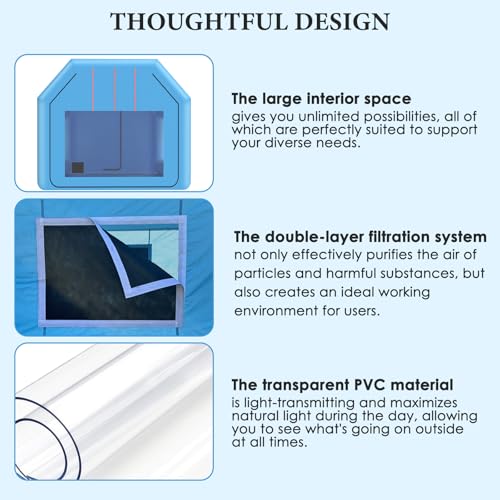 12.5 x 10 x 8 FT Inflatable Paint Booth Portable Paint Booth Spray Paint Tent with Air Filter System & Blower for DIY Spray Car Truck Motorcycle Garage Auto Part Painting