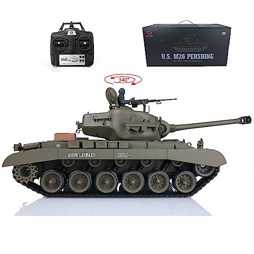 wheelfun US in Stock, 2.4GHz Heng Long, 1/16 Scale M26 Pershing RTR RC Tank - 340&deg; Rotating Turret...