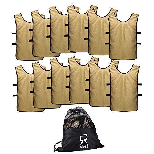 Image of Football Bibs for Juniors and Adults (12-Pack) | Perfect for Netball, Rugby or Football Training | Last Longer and Look Cooler | Training Bibs for Boys and Girls 