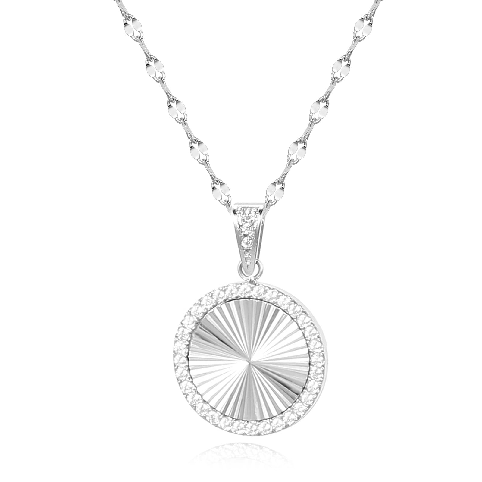 MIMITLTY 16 Inch Women's Pendant Necklace Chains - 5 Different Pendant Designs, Dainty Adjustable Chains(Gold/Silver)