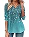 Zeagoo Boho Tops for Women Long Sleeve T-Shirts V Neck Casual Floral Tunic Basic Tees Print Dressy Plus Size Blouses XL
