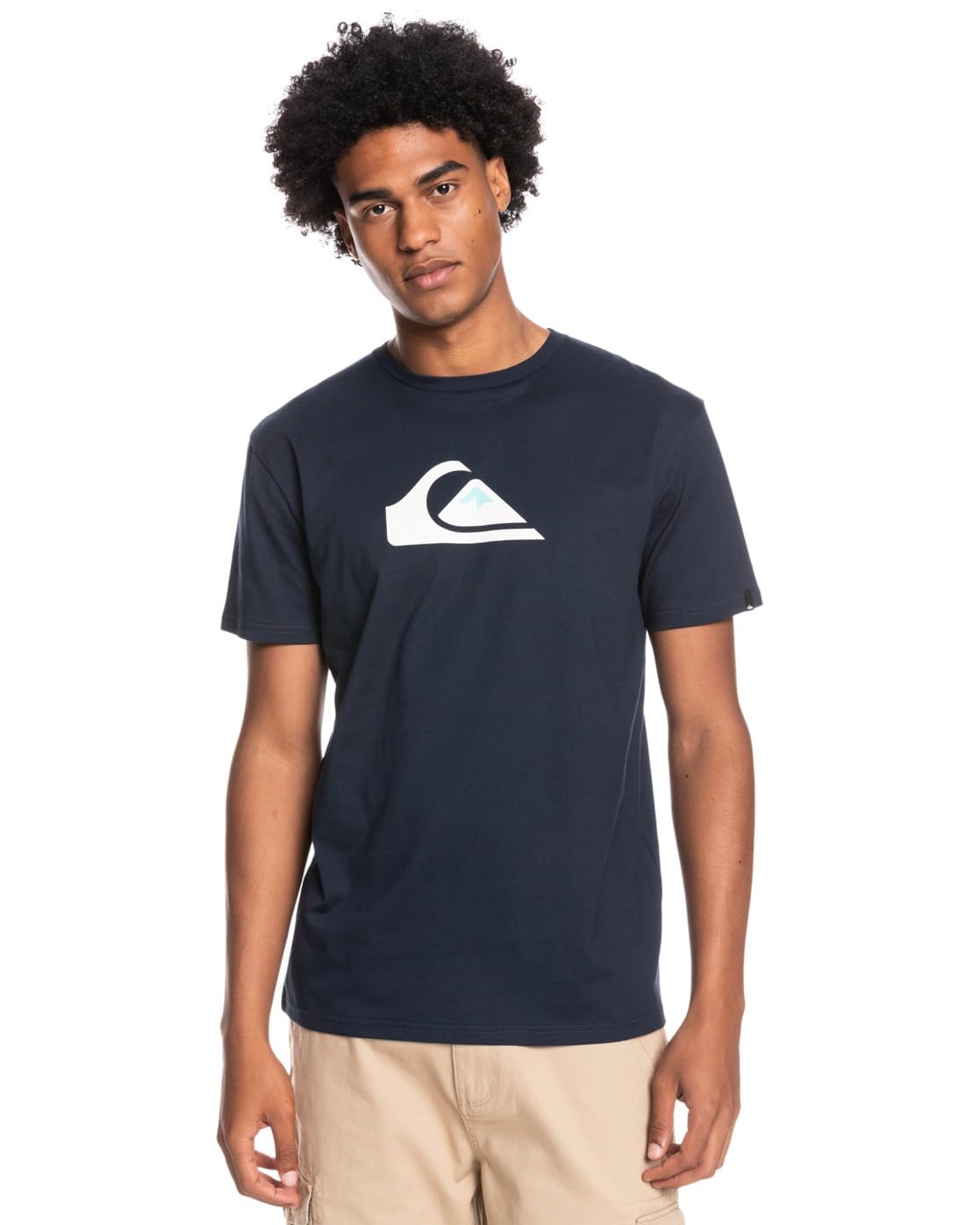 QuiksilverMen's Comp logo Short Sleeve Top T Shirt Black