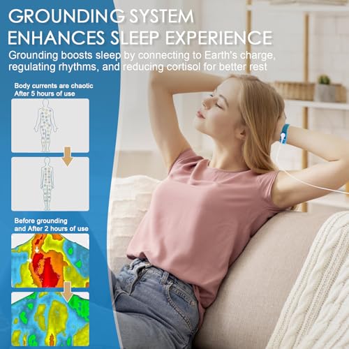 Image of Grounding Wrist Strap, Grounding Wristband Wrist Straps Grounding Wires Grounding Bracelet with 15 Feet Grounding Cord Fits Most Earthing Grounding Products for Sleep Energy Healthy (2)
