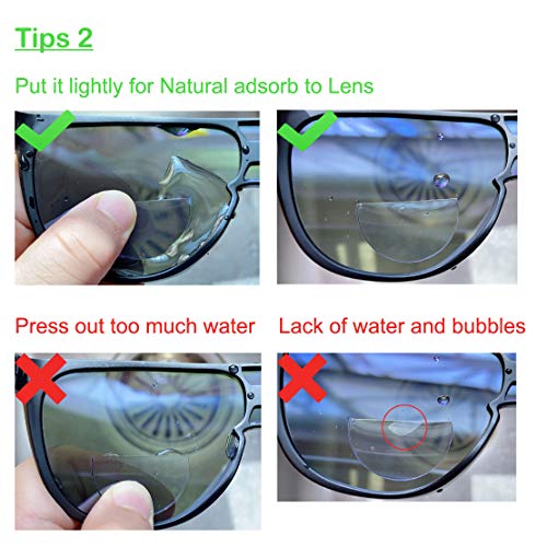 Wenda +2.00 Stick On Bifocal Lenses Reader Magnifying Adhesive Reading Lens Sticker Cycling Sunglasses Bike Glasses Magnifier Add On thumb #6