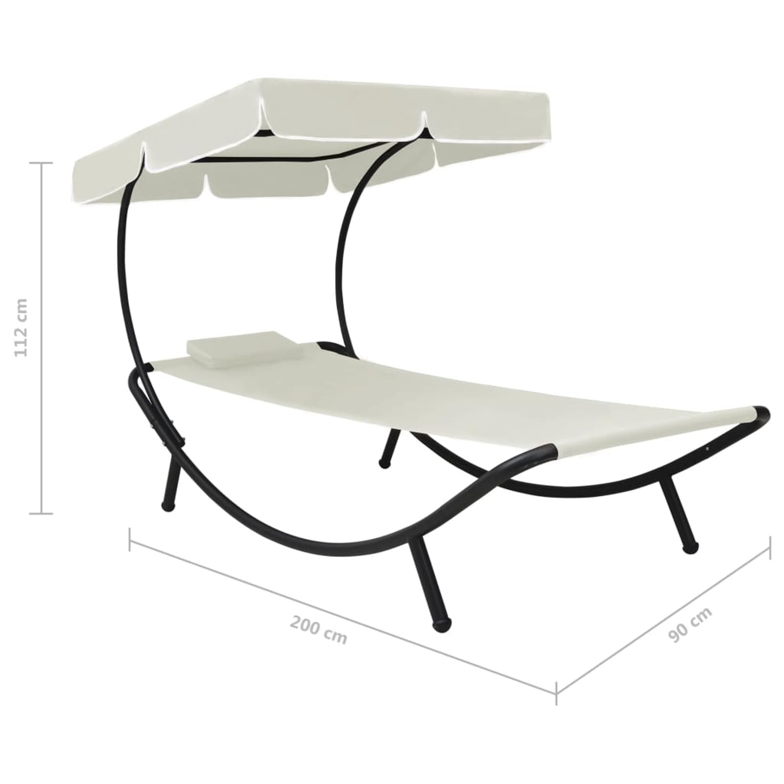 ShGaxin Lettino da giardino con baldacchino e cuscini color bianco crema, lettini da giardino all'aperto, sdraio da piscina, sdraio da giardino, lettino da giardino all'aperto, lettino da spiaggia