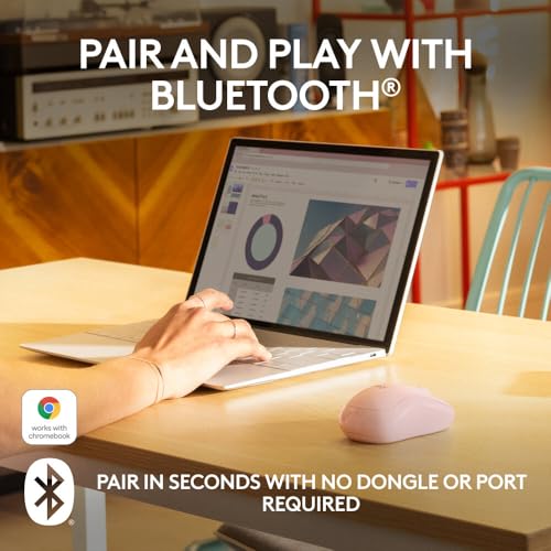 Logitech M240 Silent Bluetooth Mouse, Wireless, Compact, Portable, Smooth Tracking, 18-Month Battery, for Windows, macOS, ChromeOS, Compatible with PC, Mac, Laptop, Tablets - Rose Logitech M240 Silent Bluetooth Mouse, Wireless, Compact, Portable, Smooth Tracking, 18-Month Battery, for Windows, macOS, ChromeOS, Compatible with PC, Mac, Laptop, Tablets - Rose