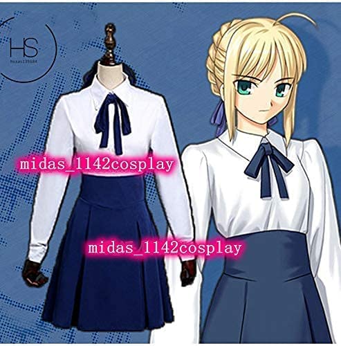 FATE Saber セイバー 日常 制服  風　  コスプレ衣装  cosplay　コスチューム ハロウィン　イベント Amazon.co.jp: 漫尚cosplay セイバーSaber 私服 日常制服 コスプレ衣装
