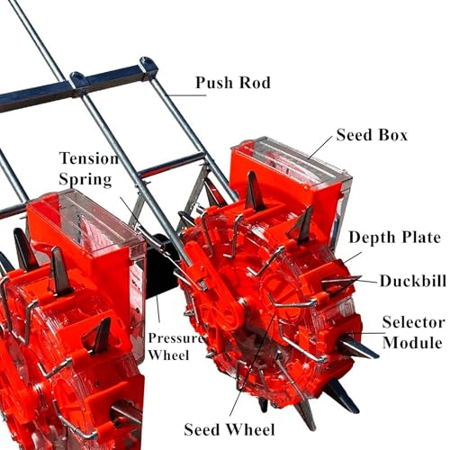 Sembradora manual de ruedas para jardín 8 filas miniatura 3