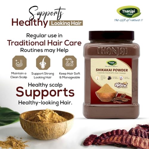 Image of Thanjai Natural Shikakkai Powder 250g Jar Pure and Natural Hair Conditioner | Natural