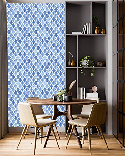 Image of DWELLSINDIA Watercolor Moroccan Pattern Vinyl Self Adhesive PVC Wallpaper Waterproof, Scratch Resistant, Laminated (41cm x 244cm, Multicolor, Matt)
