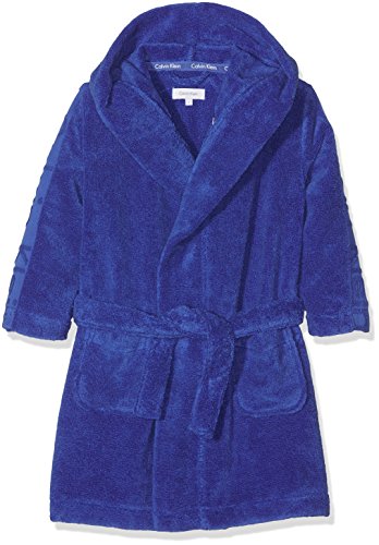 Tommy Hilfiger Modern Cotton Robe Albornoz, Azul (Dazzling Blue 484), 146 (Talla del Fabricante: Large) para Niños