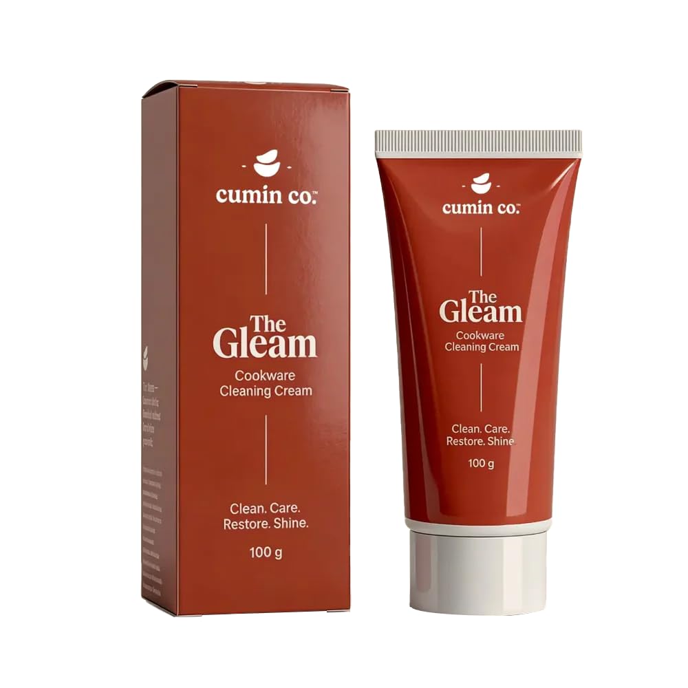 CUMIN CO. The Gleam Cast Iron Cookware Cleaner, 100g | Mineral-Based, Non-Scratch Cookware Cleaning Cream | Plant-Derived, Non-Toxic | Sweet Orange Scent | For Enamel, Stainless Steel, Glass & Ceramic-picture-10