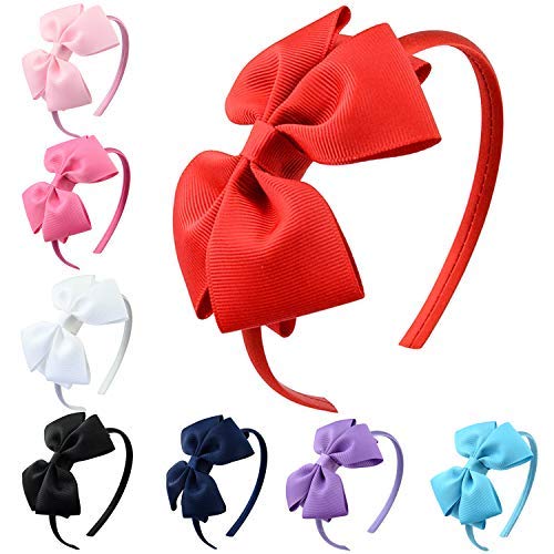 Aneco 8 Colors Bows Grosgrain Ribbon Headband Bows