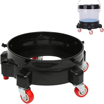 5 Gallon Bucket Dolly, Rolling Wheels Cart for Car Wash | Heavy Bucket Roller With 360 Rotating Wheels, Multifunctional Bucket Caddy, Fits 5 Gallon Bucket, Auto Detailing, Garage Use