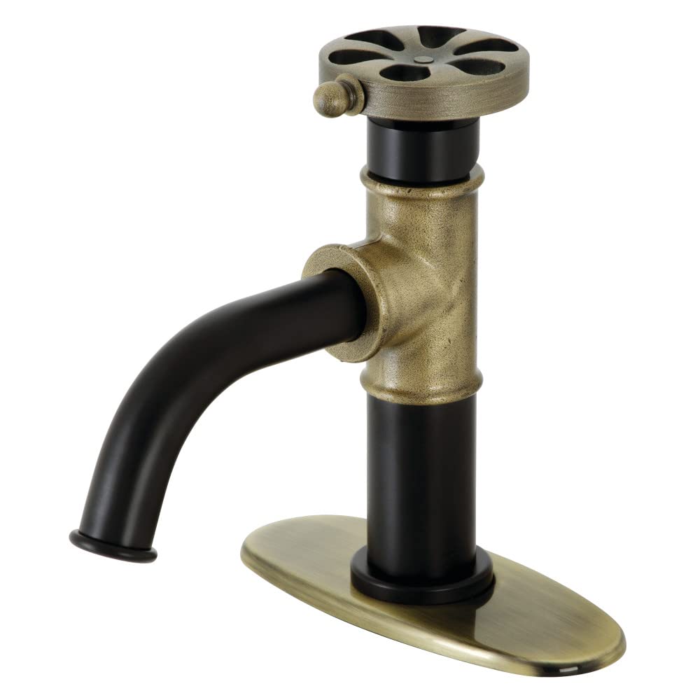 Robinet de salle de bain à poignée unique Kingston Brass KSD2823RX bicolore