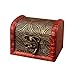 Produktbild fiosoji Retro Aufbewahrungsbox,Holz handgefertigte Box Vintage Schatzkiste, wertvolle Box - Schmuckschatulle mit Mini Metallschloss zur Aufbewahrung (Braun 4, EIN Größe)