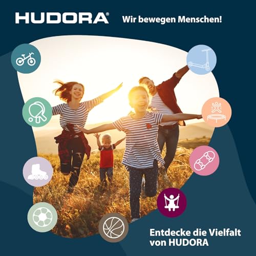 HUDORA Multinetz Street - Multifunktionales Netz für Tennis & Badminton - Höhenverstellbares Outdoor-Netz für den Hof & Park - Stabiles & wetterbeständiges Federball-Netz