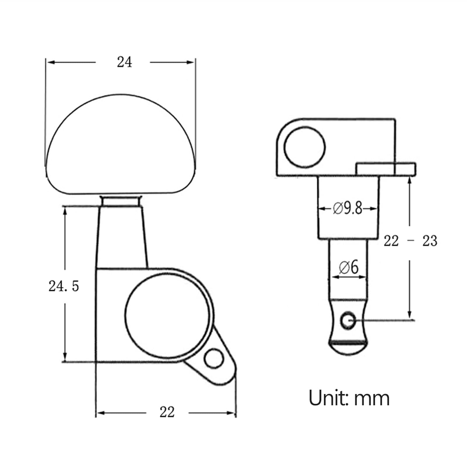 Stimmwirbel Gitarrensaiten 6 Stücke Geschlossene Gitarre-Tuning-Pegs String-Tuner-Maschinenköpfe Knöpfe Tuning-Tasten Für Folk Akustik/E-Gitarre (Color : Bronze)