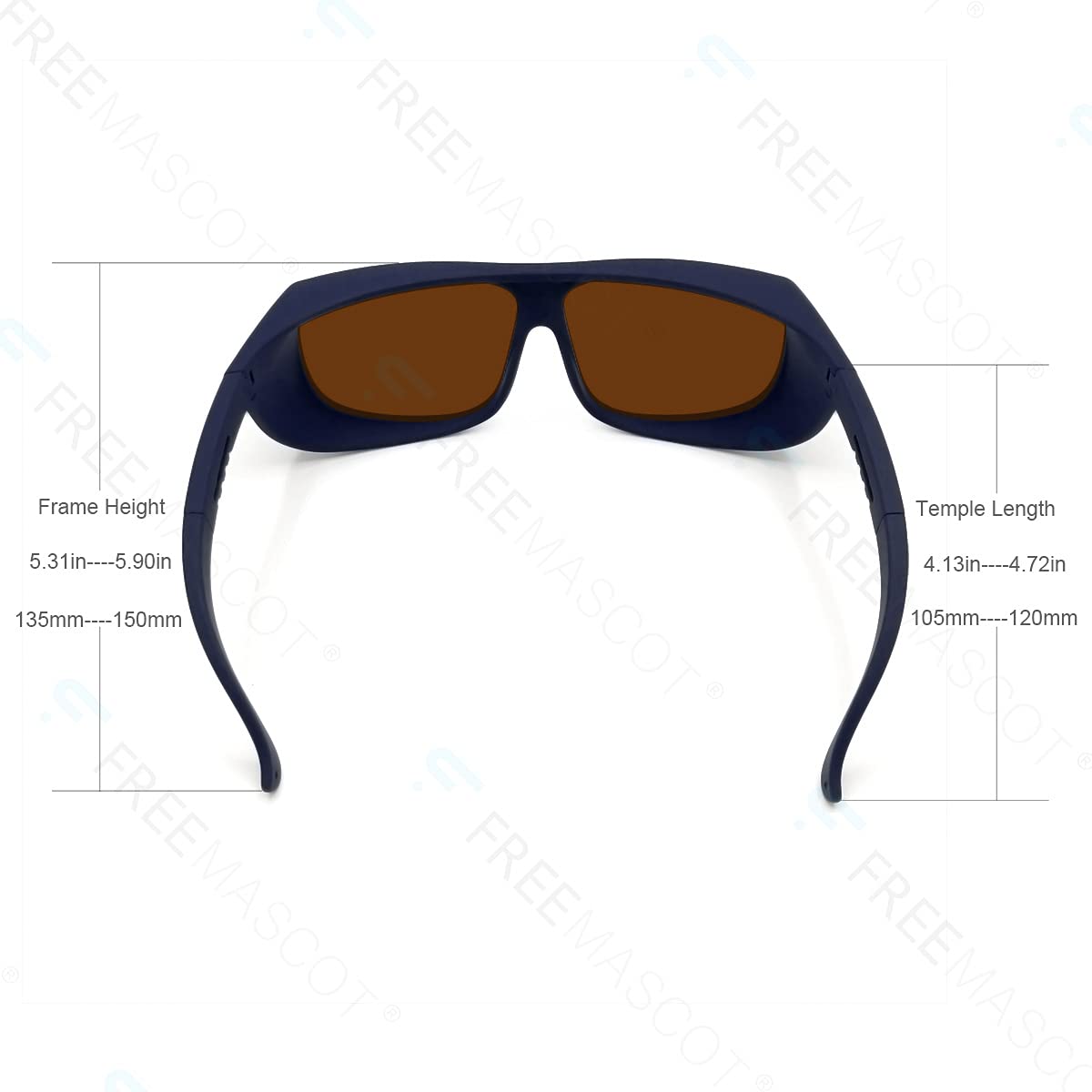 FREEMASCOT Lunettes de sécurité professionnelles OD 4+ 190 nm-540 nm/600 nm-760 nm pour lumière laser violet/bleu/vert et rouge (cadre style 5)