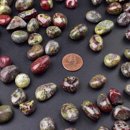 Image of Polished Dragon Blood Jasper Crystals - 72 Pcs, 0.5 inch 10 oz Handpicked Natural Tumbled Gemstones Rocks, Pebbles for Reiki, Chakra, Healing Home Decor