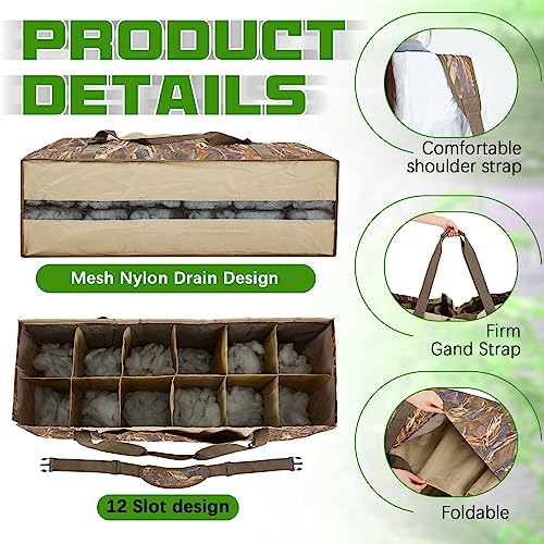 Leifide 2 Pcs Duck Decoy Bag Waterfowl Duck Hunting Bag Waterfowl Duck Hunting Accessories With 12 Independent Slots thumb #2