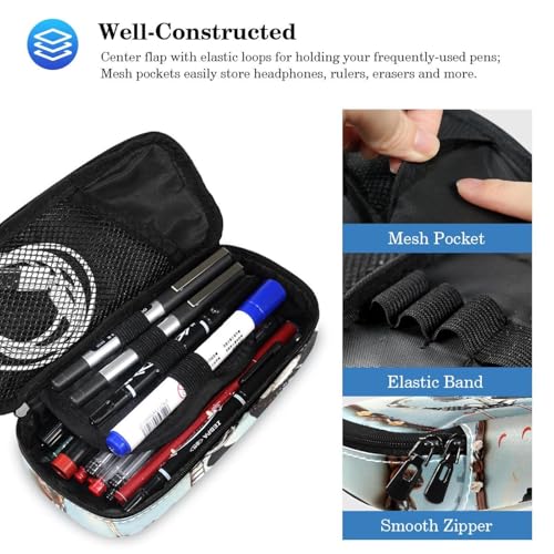 Sac d'école Skull Lover avec trousse de grande capacité pour collège